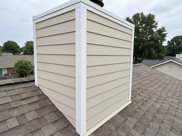 After: Siding chase repair & refinish