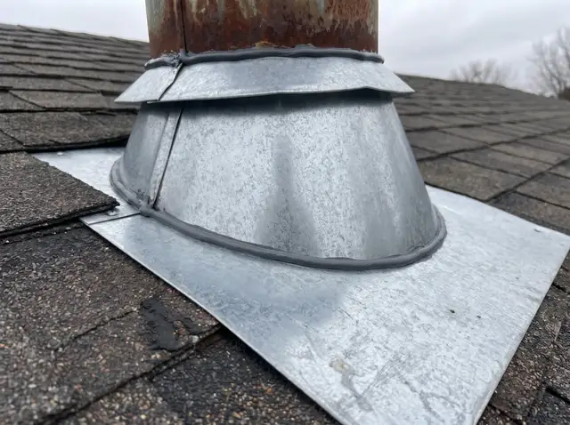 After: Storm collar resealed
